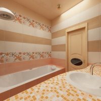 un esempio di un bellissimo stile bagno in foto a colori beige