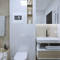 variante del design bagno chiaro in foto a colori beige