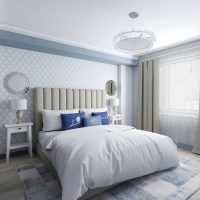 ideja neobičnog stila spavaće sobe u slici bijele boje
