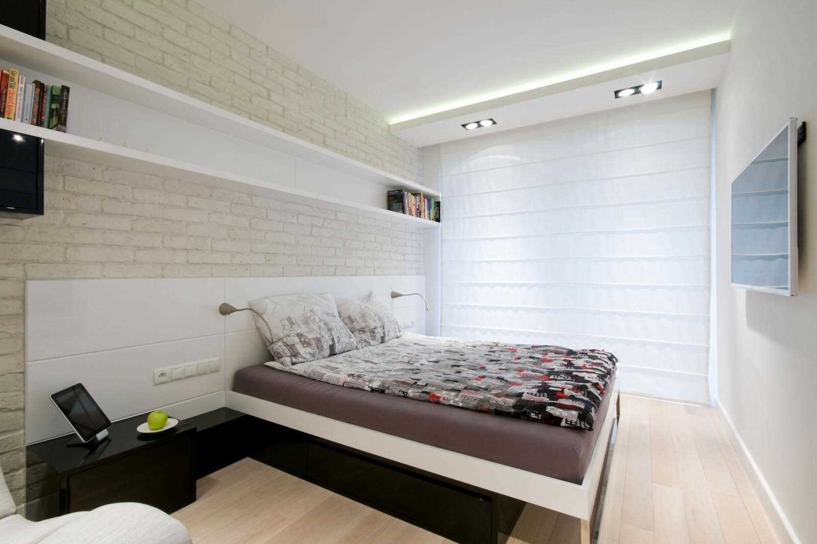 varijanta prekrasnog stila spavaće sobe u bijeloj boji