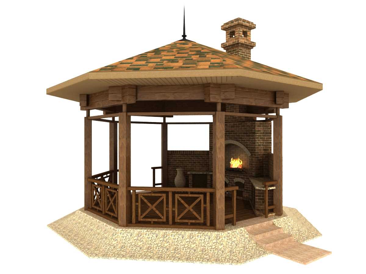 versi dalaman moden gazebo di halaman