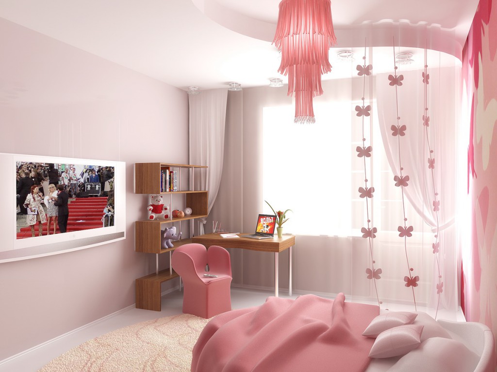 the idea of ​​a bright design for a girl’s nursery