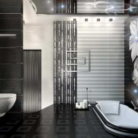 idea of ​​a beautiful bathroom style in black and white