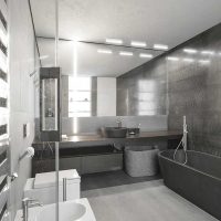 ideja lijepe unutrašnjosti kupaonice u slici crno-bijelih tonova