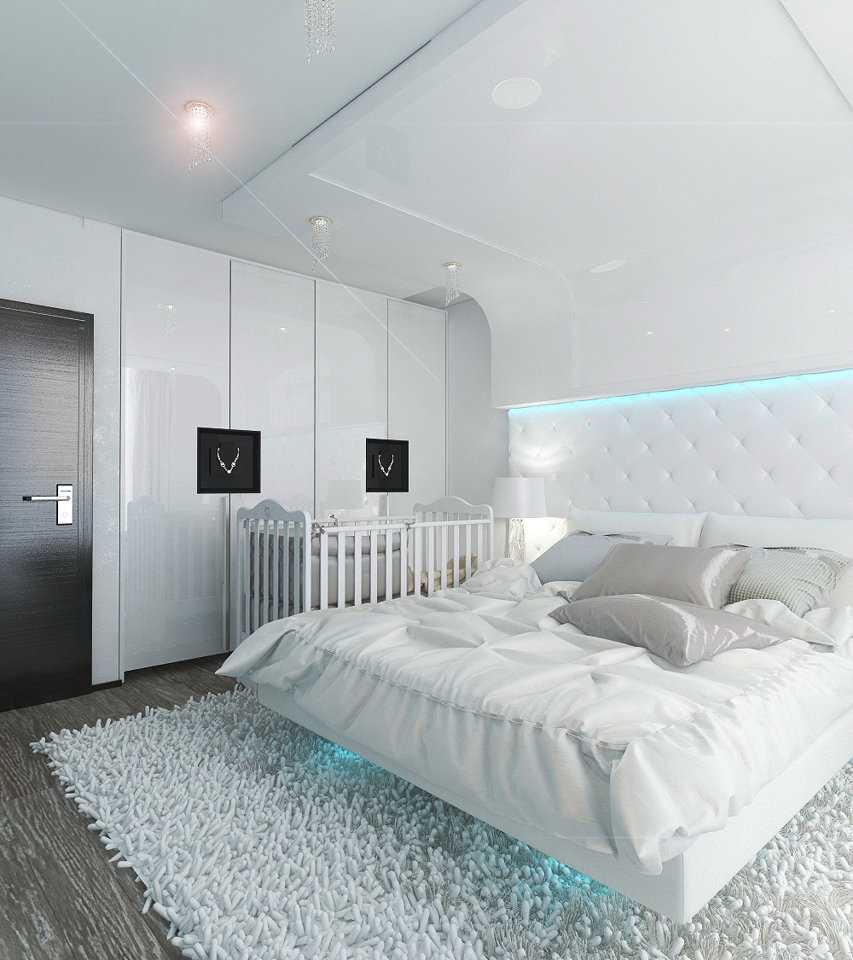 verzija modernog stila bijele spavaće sobe