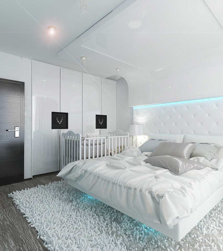 version du style moderne d'une chambre blanche