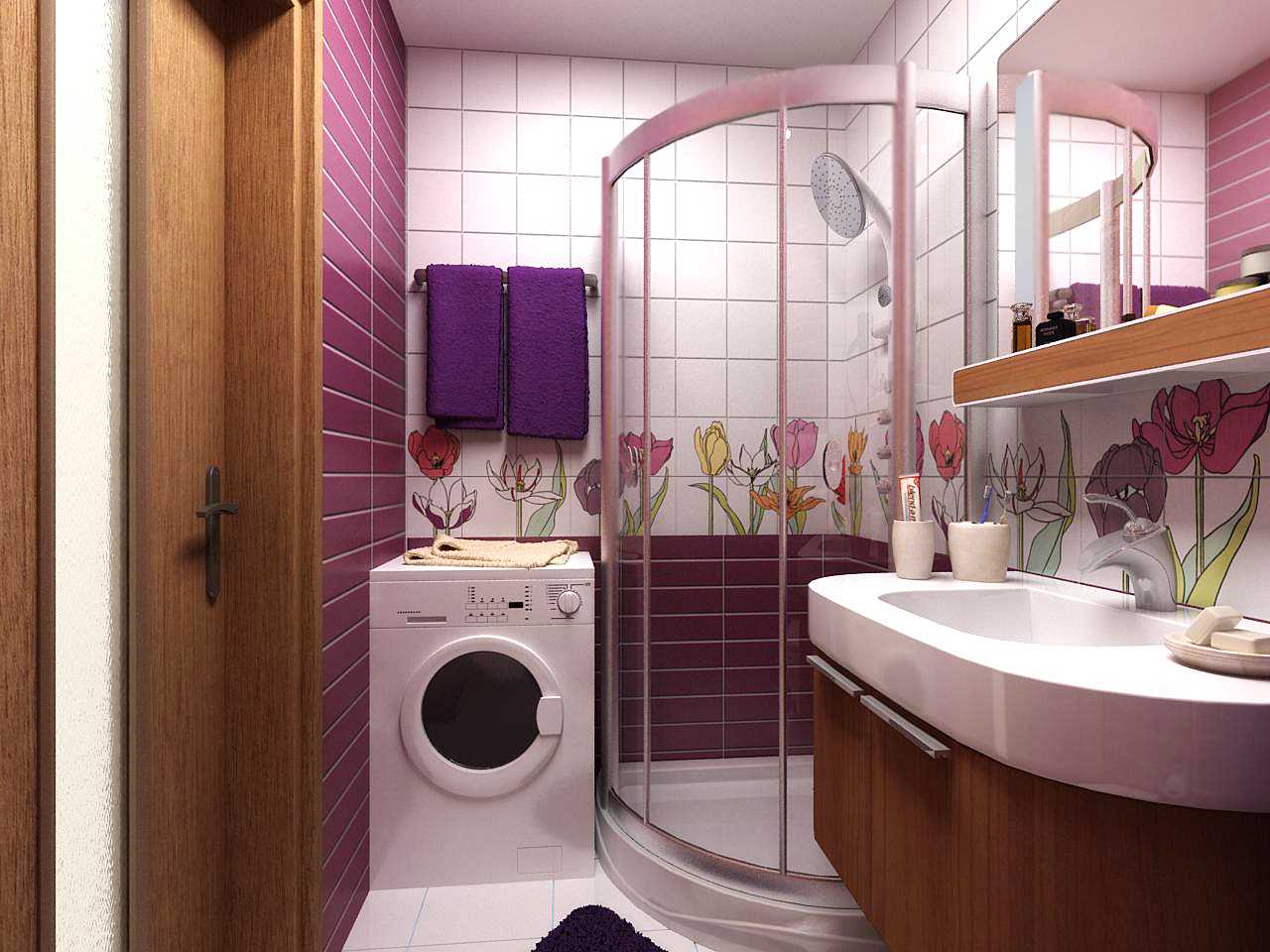 idea of ​​an unusual interior of a bathroom of 3 sq.m