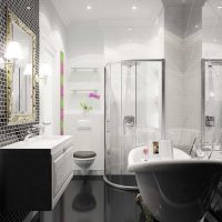verzija svijetlog stila kupaonice u crno-bijeloj boji