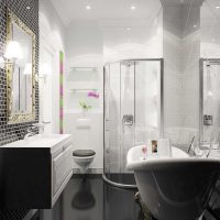 version of the bright style of the bathroom in black and white