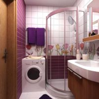 variant of the bright design of the bathroom 6 sq.m photo