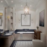 l'idée d'un style lumineux de la salle de bain dans une image de style classique