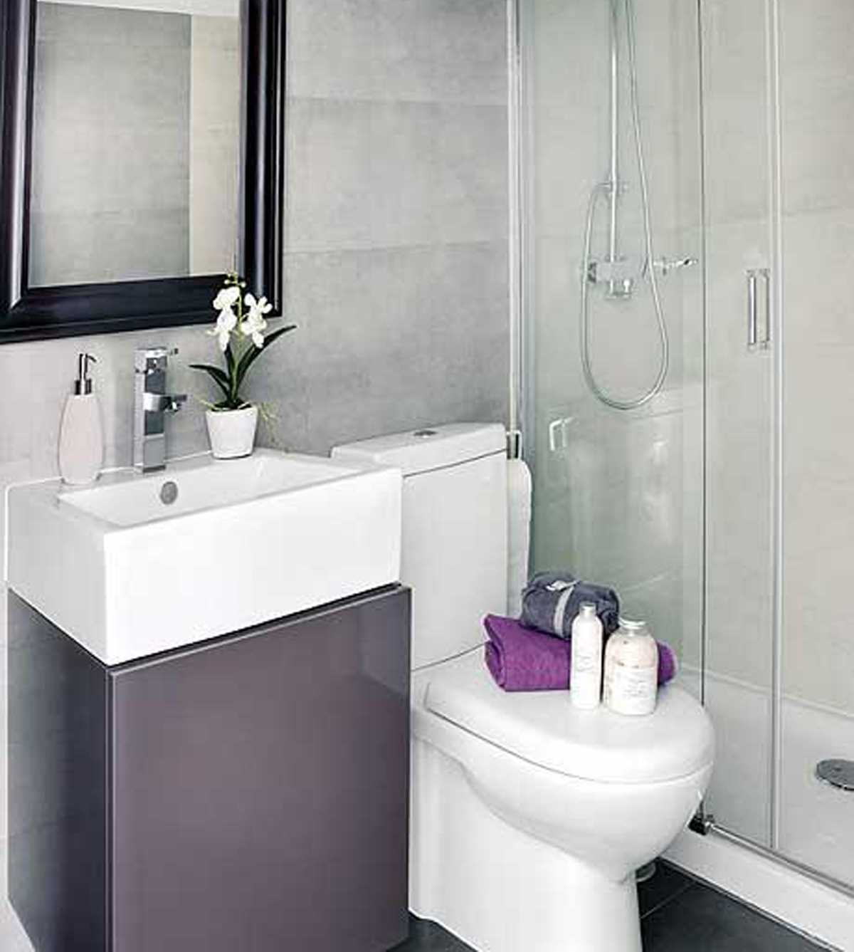 variant of unusual design of a bathroom of 3 sq.m