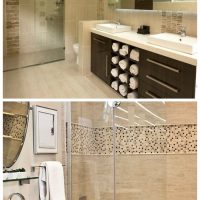 versione del design insolito del bagno in foto a colori beige