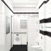 verzija prekrasnog dizajna kupaonice u crno-bijeloj boji