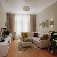 Primjer svijetao dnevnog boravka površine 19-20 m²