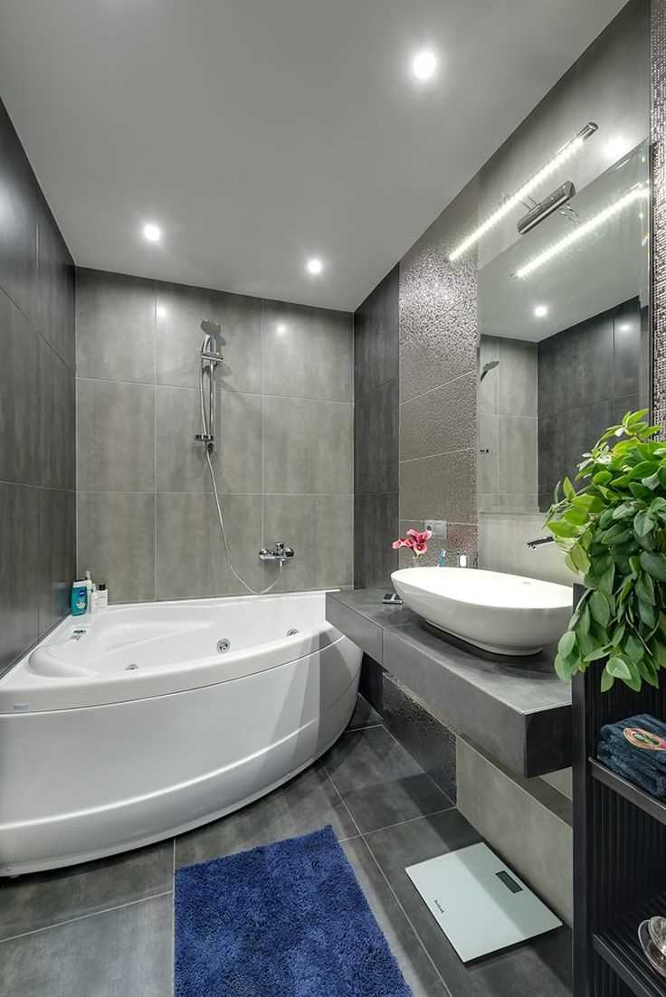 idea of ​​an unusual design of a bathroom of 6 sq.m