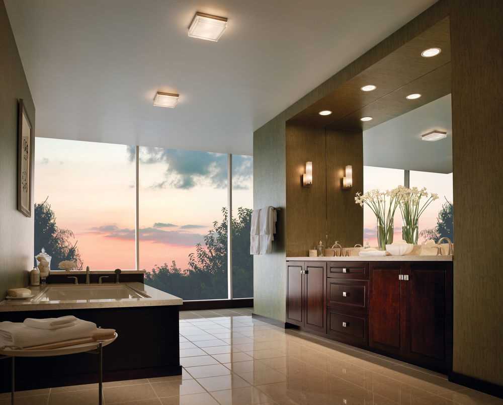 modern design of a bathroom with a window