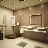 versione di un design bagno leggero in foto a colori beige