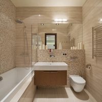 un esempio di un bellissimo stile bagno in un'immagine a colori beige