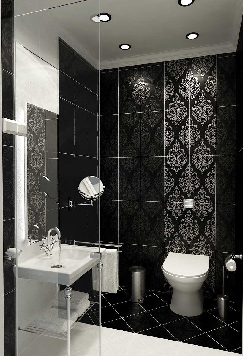 versione del moderno design del bagno in bianco e nero