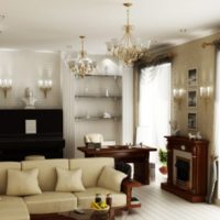 living room 18 m2 beige