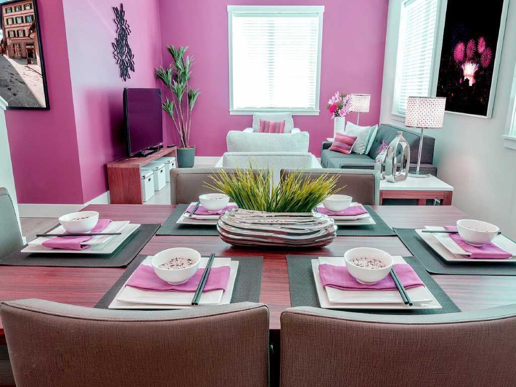 l'idée d'utiliser le rose dans un décor d'appartement insolite