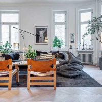 variante du design lumineux de l'appartement dans le style scandinave