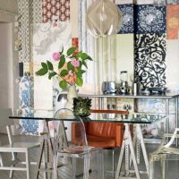 l'idée d'un style lumineux dans le salon dans le style de patchwork