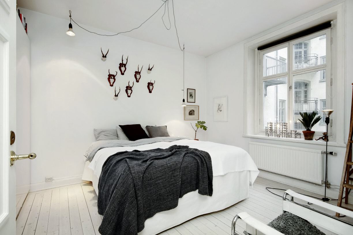 Lumineux décor de chambre de style scandinave