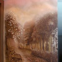 idea di design luminoso di una casa con foto di pittura murale