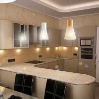 An example of the application of a light kitchen design photo