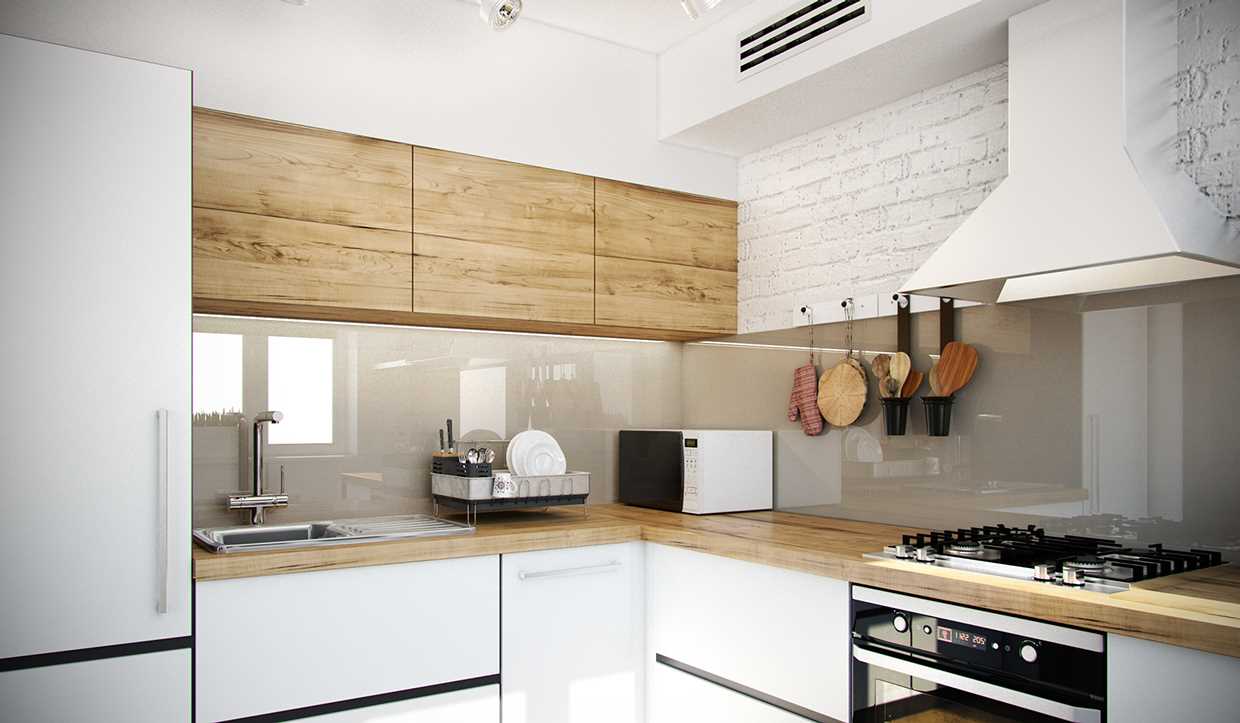 An example of a beautiful kitchen decor of 8 sq.m