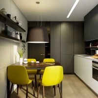 idea tentang ruang dalaman 9 sq.m dapur yang cerah