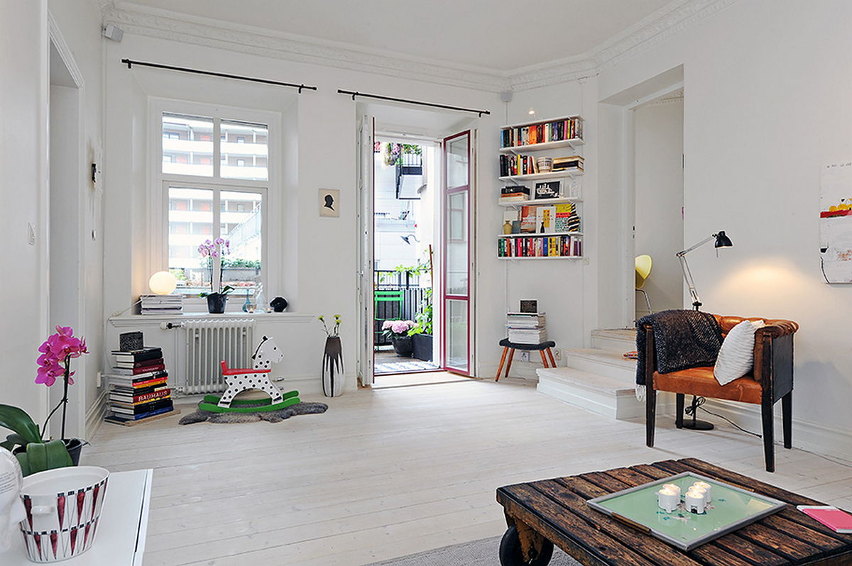 version du décor insolite de l'appartement dans le style scandinave