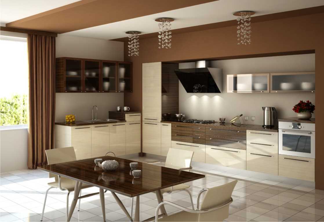 l'idea di un interessante colore beige nel design dell'appartamento