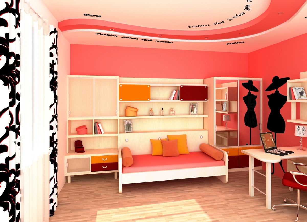 ideja svijetlog stila spavaće sobe za djevojku u modernom stilu