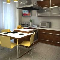 l'idea di una cucina luminosa con un design di 8 mq