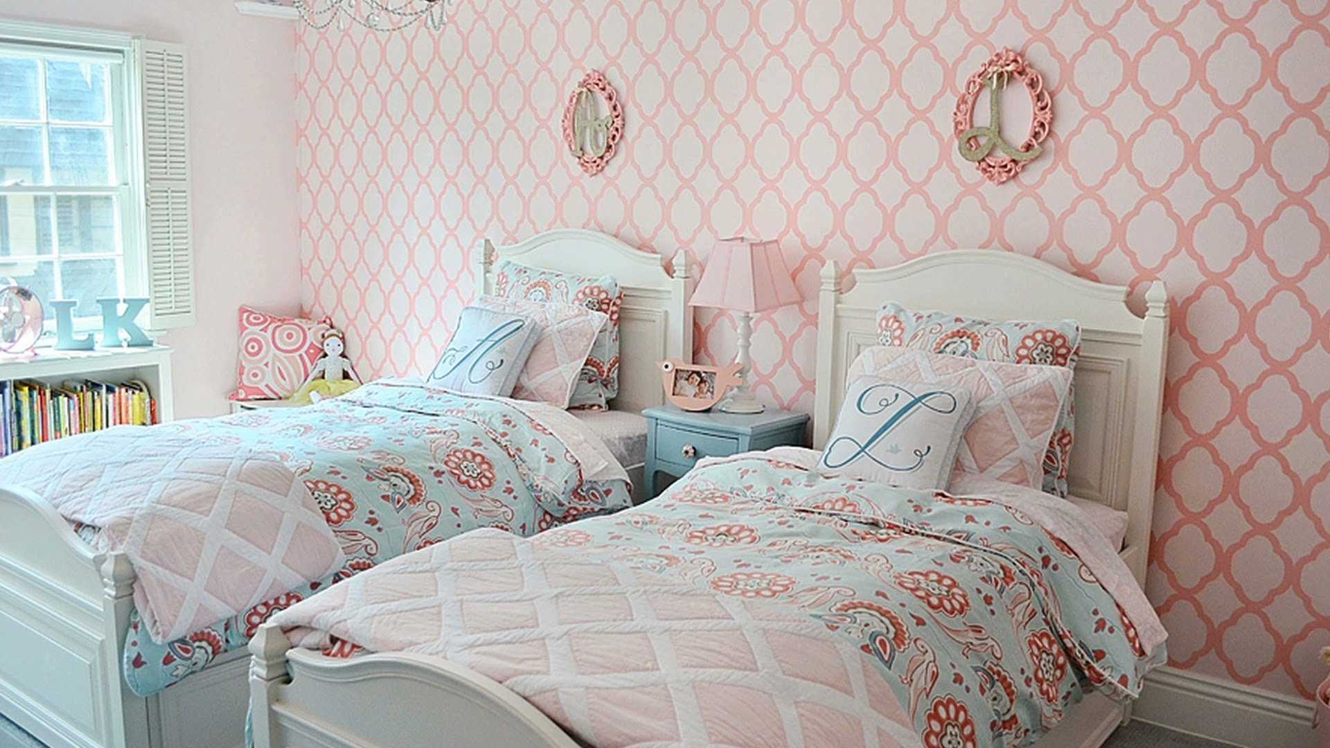 an example of an unusual interior of a children's room for two girls