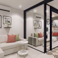 variant of bright photo studio apartment design