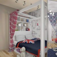verzija svijetlog dizajna spavaće sobe za djevojku na slici modernog stila
