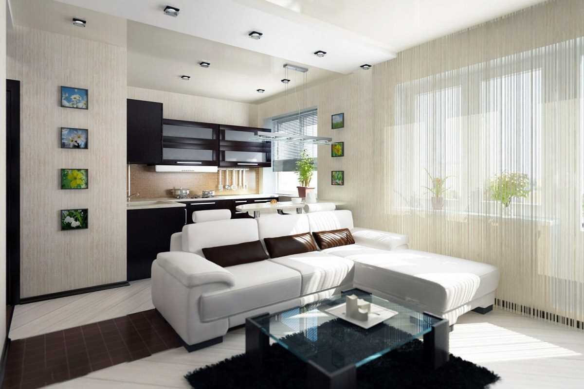 the idea of ​​a bright interior studio apartment