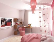 version de l'intérieur insolite de la chambre pour fille 12 m² photo