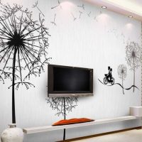 idea di un design luminoso di una casa con la pittura murale