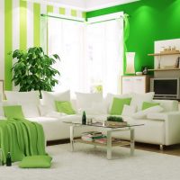 the idea of ​​using green in an unusual room decor picture