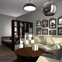 ideja neobičnog stila dnevne sobe spavaće sobe 20 m² slika