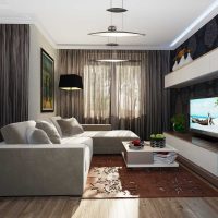 the idea of ​​a bright decor of a bedroom living room 20 sq.m. picture