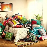 idea dalaman yang terang dalam gambar bilik makan gaya patchwork