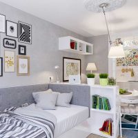 variante de l'intérieur lumineux d'un appartement de deux pièces à Khrouchtchev photo