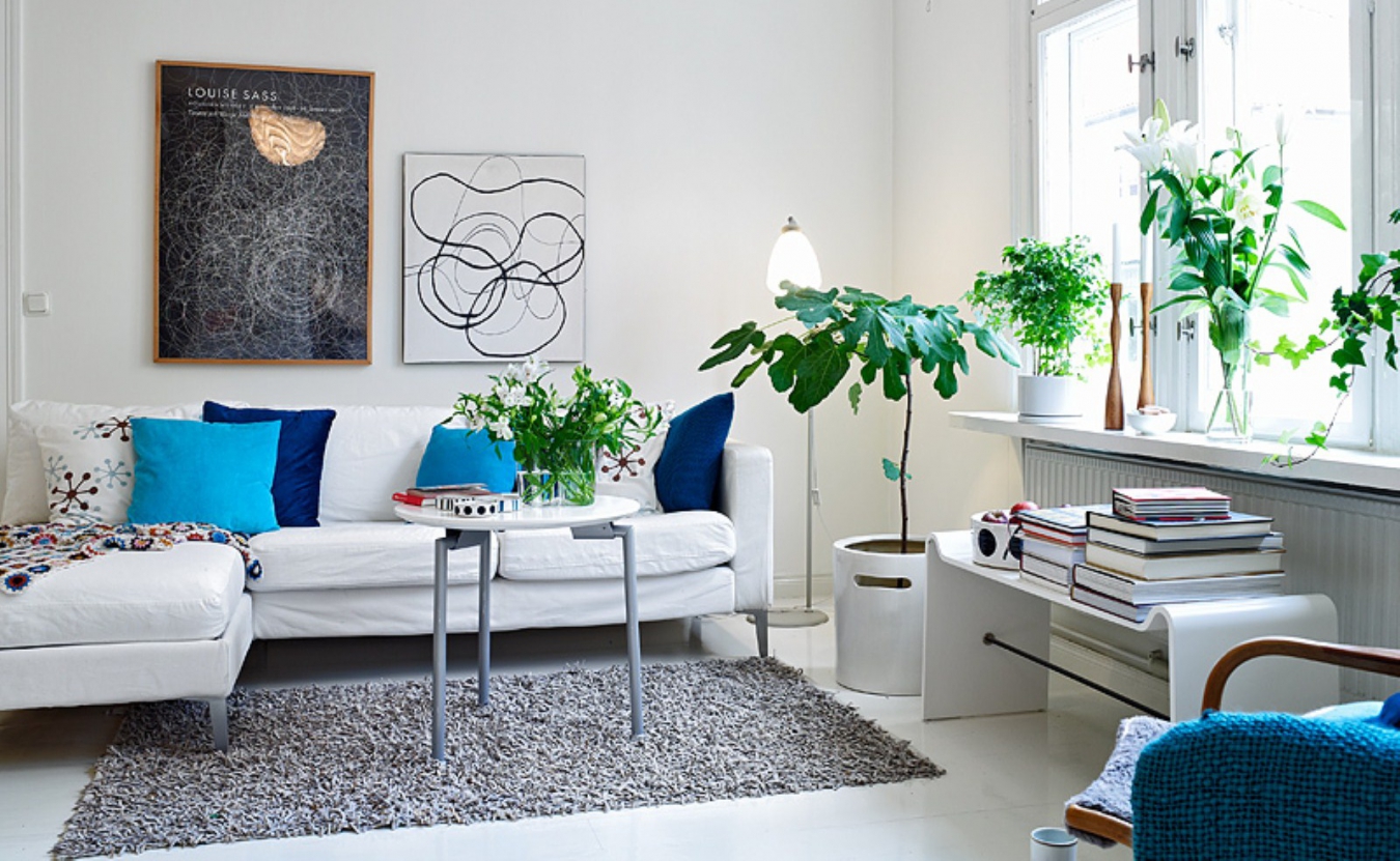 ideja lijepog interijera sobe u skandinavskom stilu