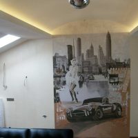 variante du décor lumineux de l'appartement avec photo murale